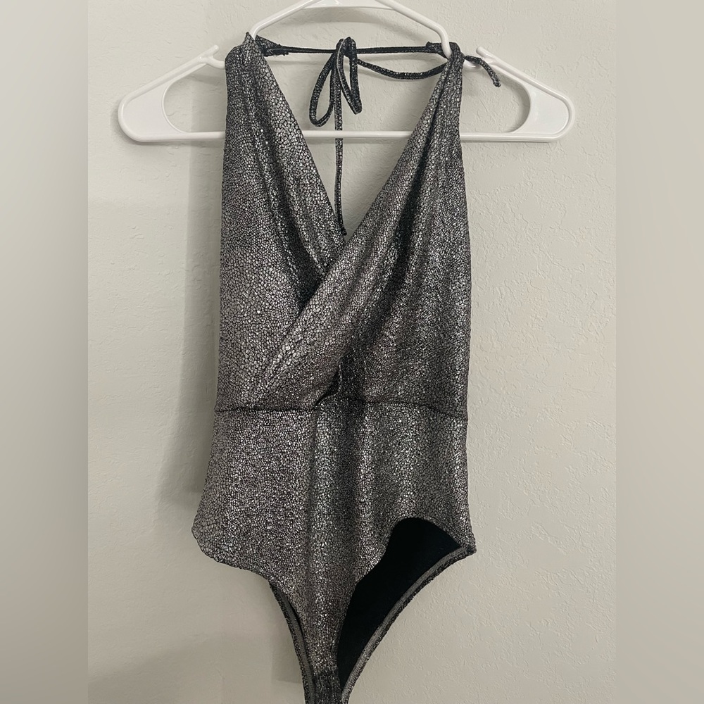Silvery glitter one piece onesie
